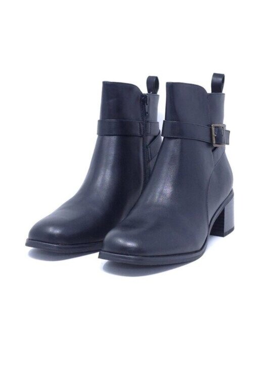White Mountain Shoes - New White Mountain Narrows Black Smooth Block Heel Booties Women’s 9.5M